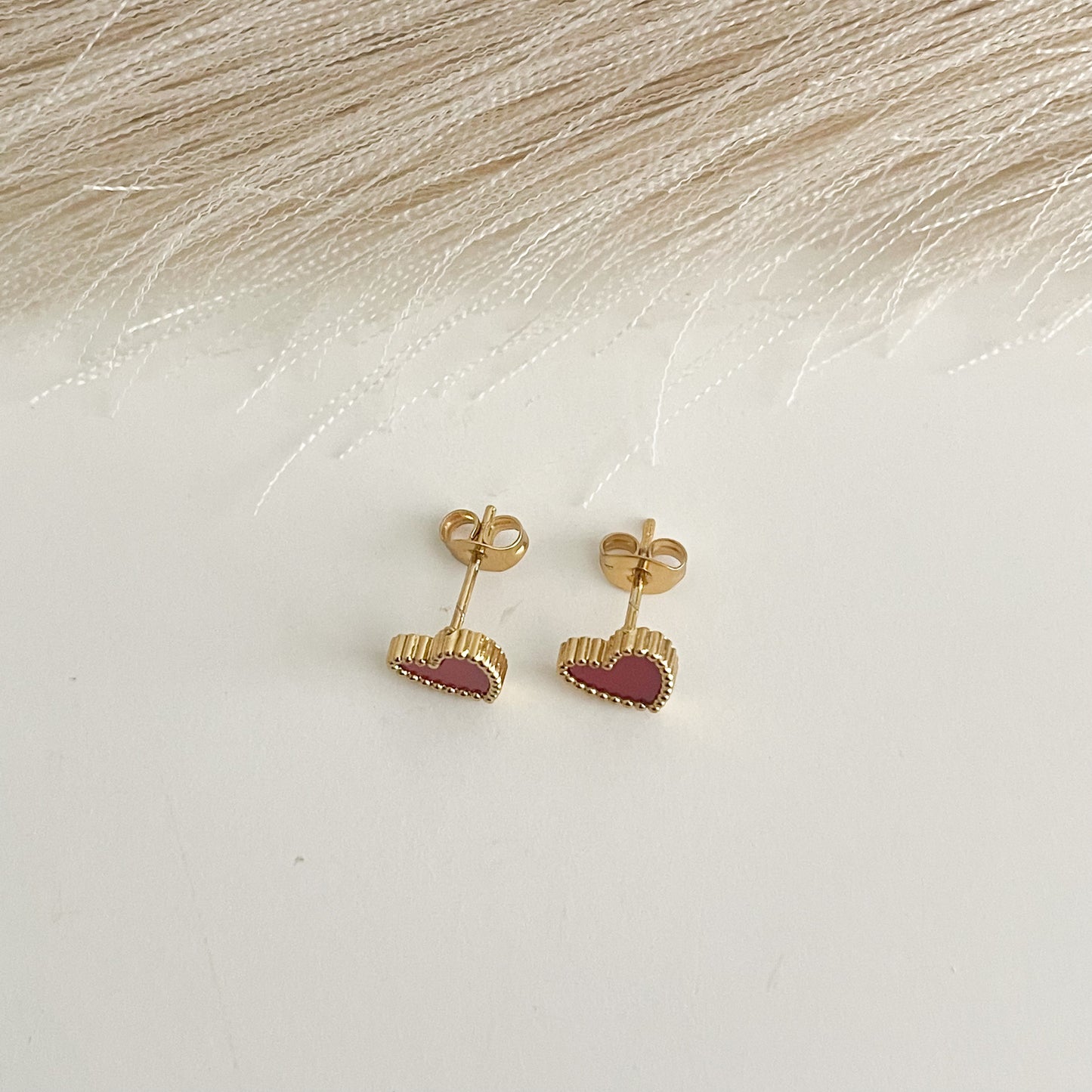 Heart Red Earrings