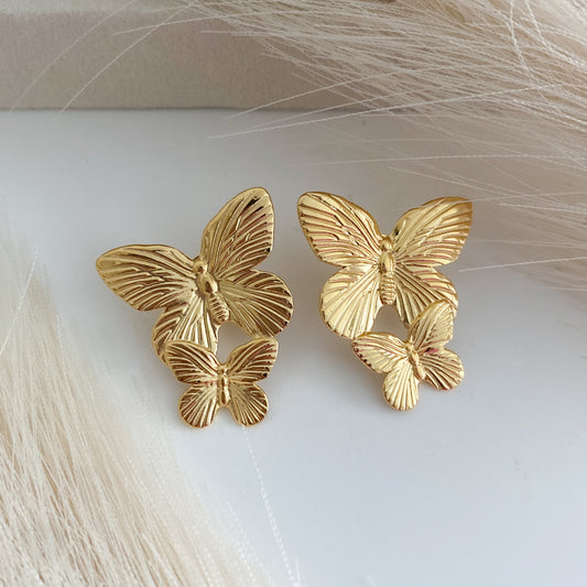 Gold Butterfly Earrings