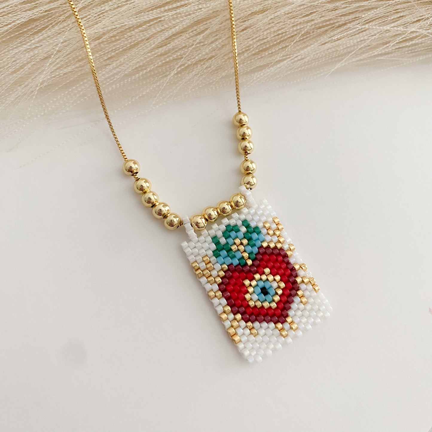 Colorful Eye Heart Necklace