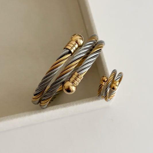 Silver Gold Set Bracelet