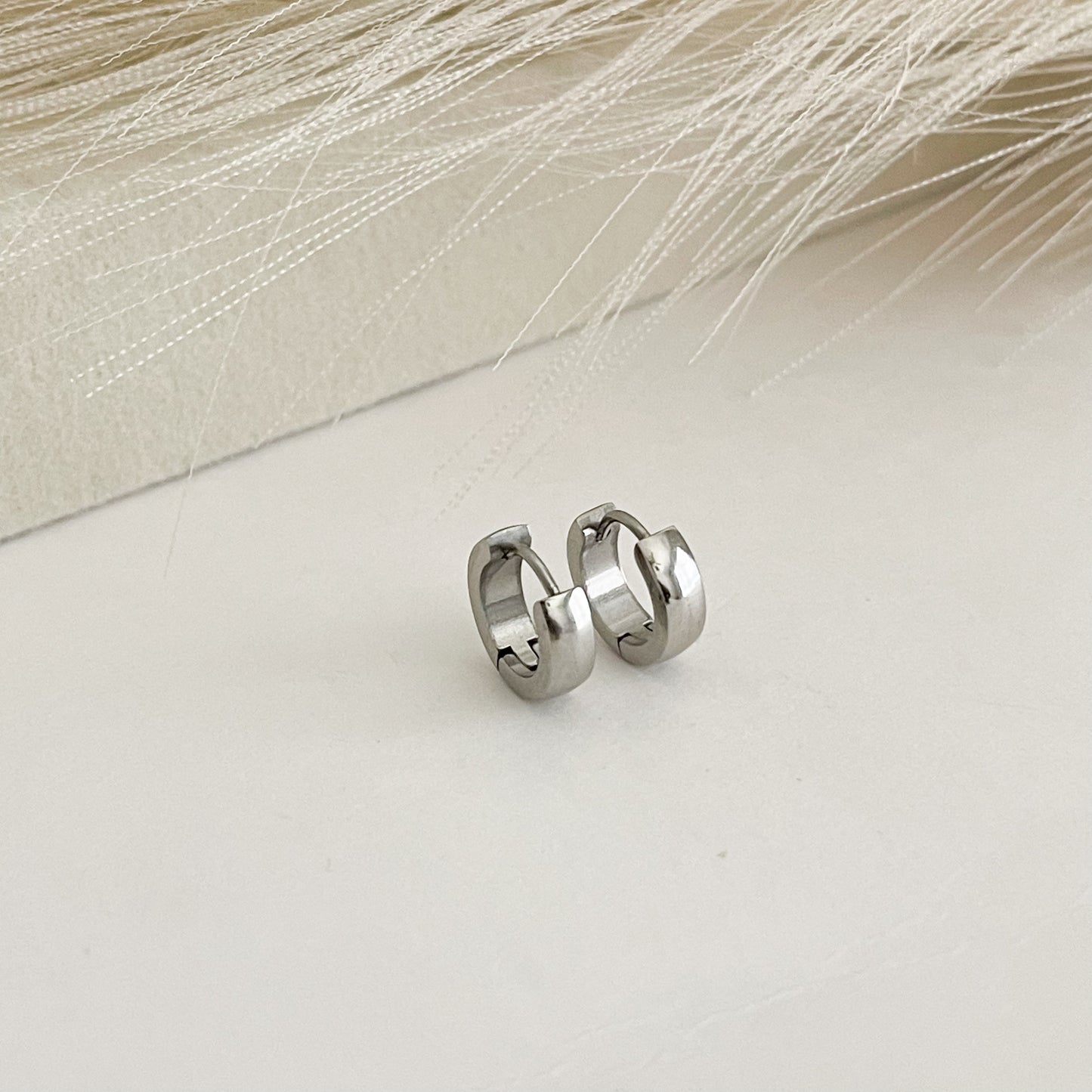 Silver mini Hoops