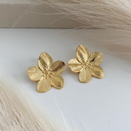 Gold Flower Earrings