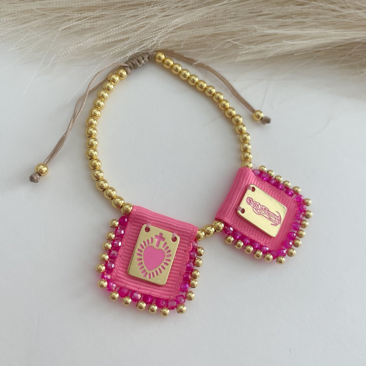Virgen de la Chinita Scapular Bracelet (Pink)