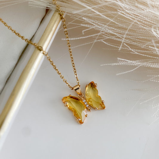 Yellow Butterfly necklace