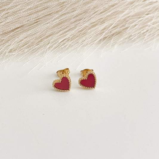 Heart Red Earrings