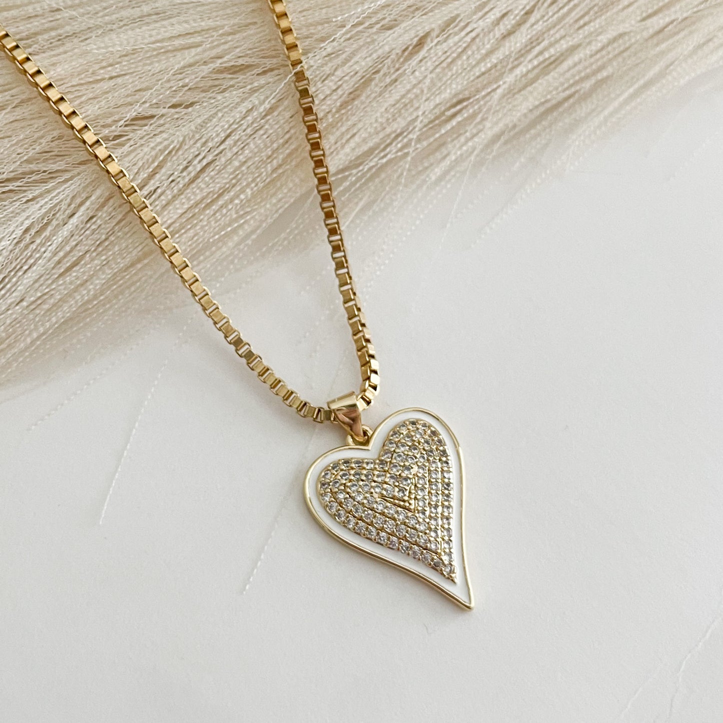 Ligma White Heart Necklace