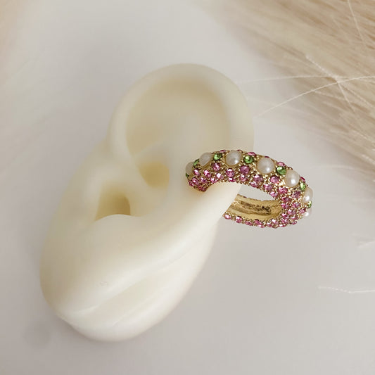 Pink & Green Earcuff