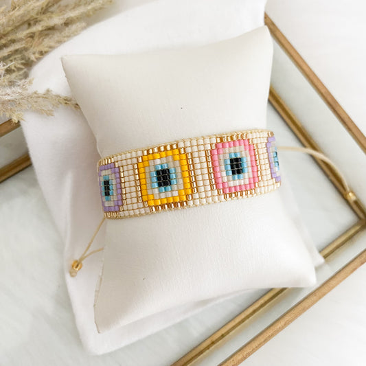 Pastel Colored Turkish eye bracelet