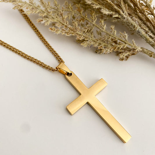 Classic gold cross necklace