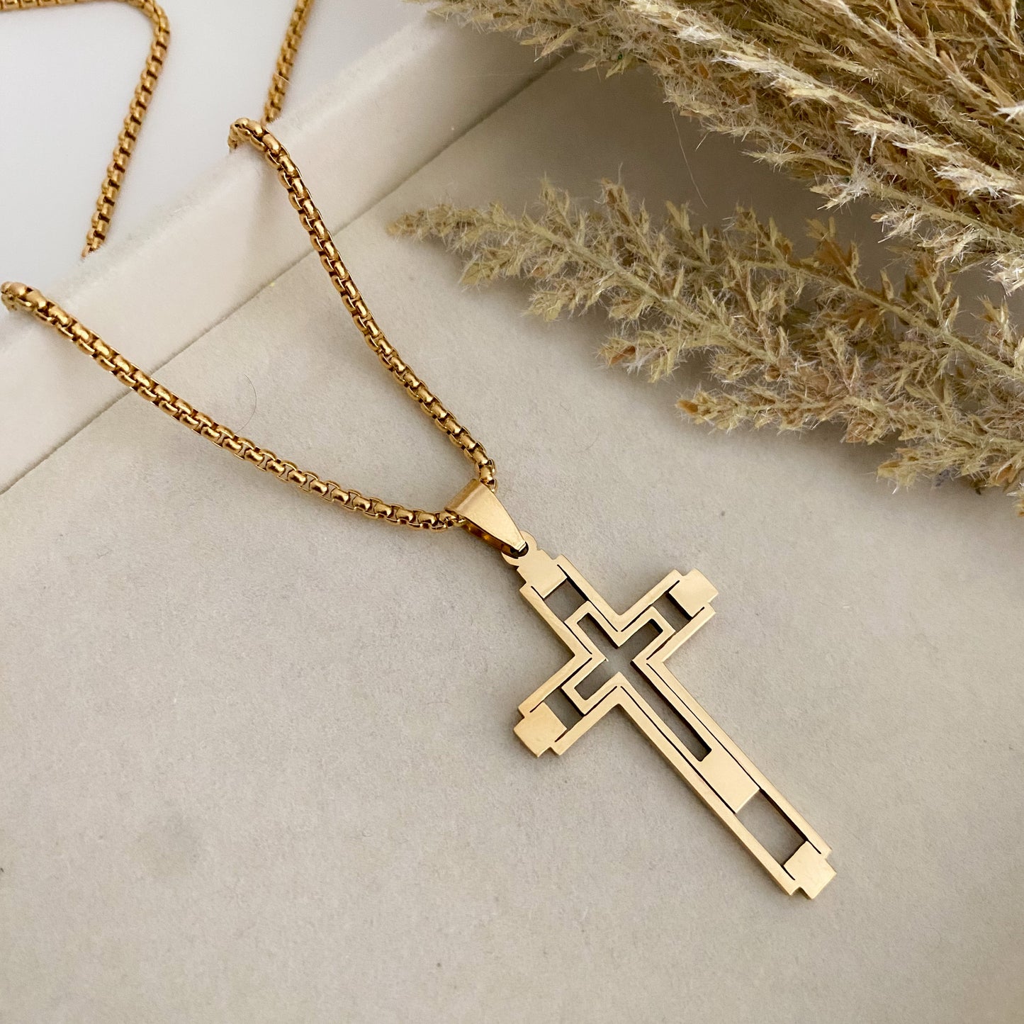 Jesus Cross Gold necklace
