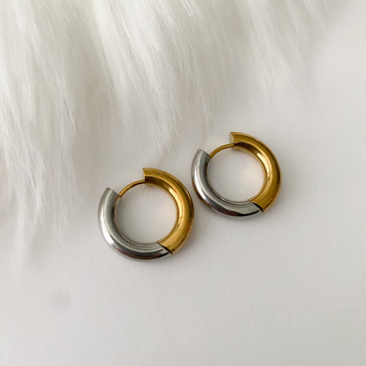 Day/Night Silver Hoops